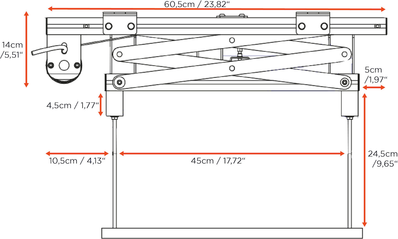 Vorschau: celexon Beamer Deckenlift PL400 HC Plus - max. ausfahrbar bis 54 cm - 25kg Traglast - Demo