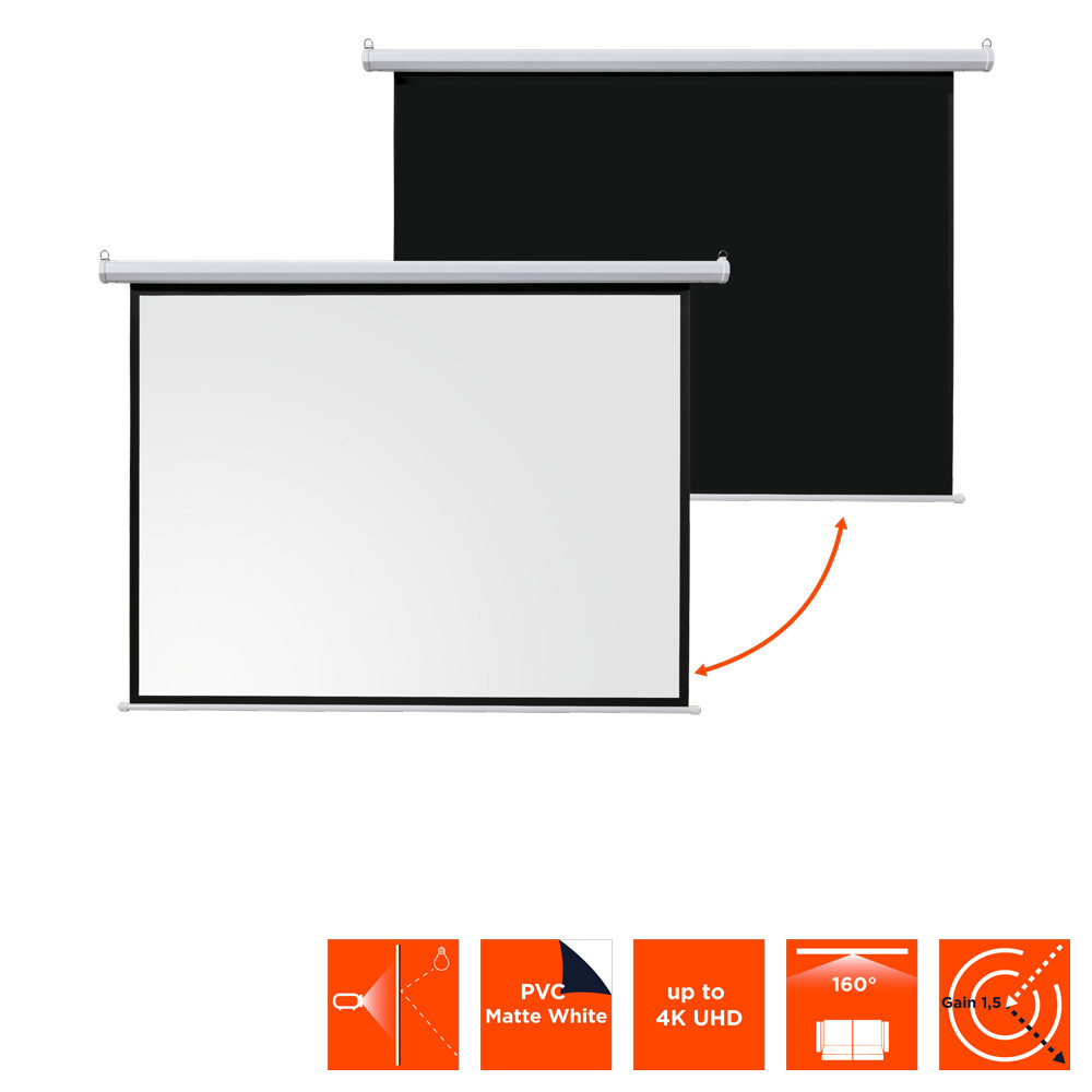 Vorschau: celexon basic line Motorleinwand 240 x 240cm,Heimkino Leinwand,Leinwand Format 1:1, Beamerleinwand,3