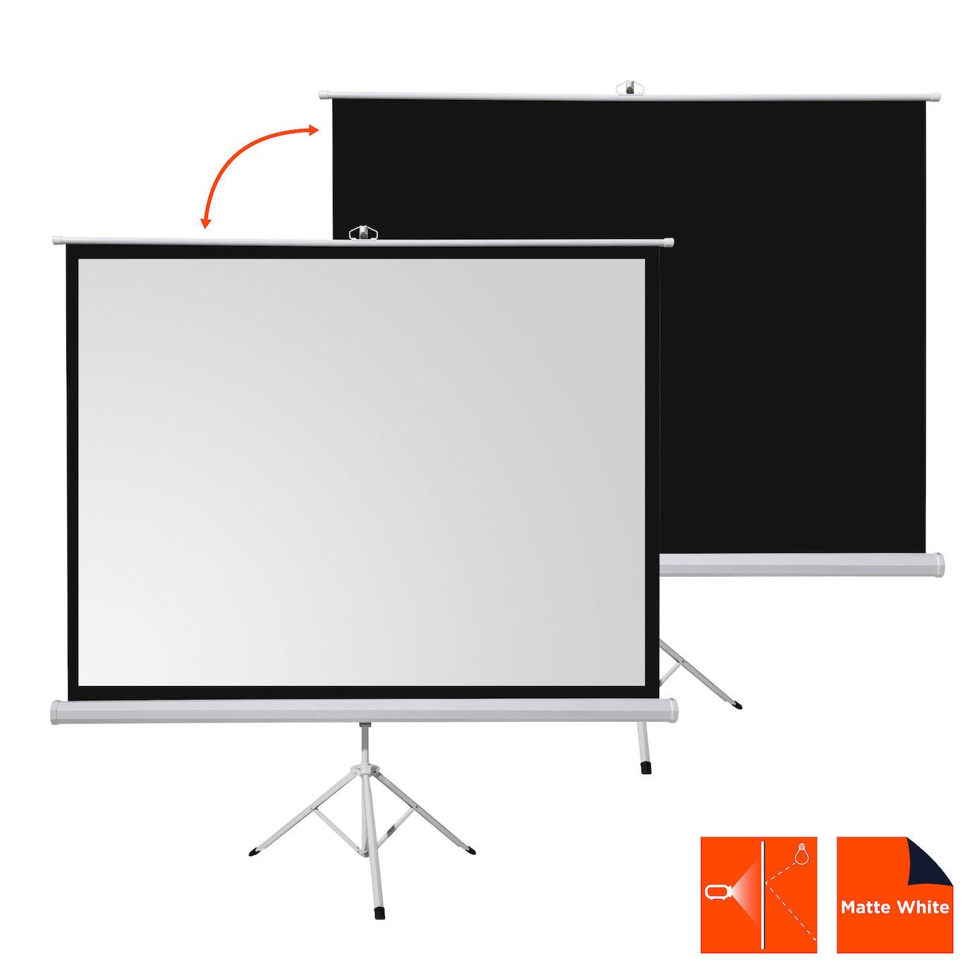 Vorschau: celexon basic line Stativleinwand 220 x 220cm,Leinwand Format 1:1, Heimkino Leinwand, Beamerleinwand