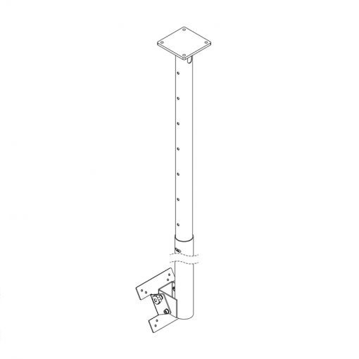 Vorschau: Hagor HA DH 900 -1600 L - Deckenhalterung für Einzeldisplay - 55-75" | max. VESA 800x600 | Länge 900