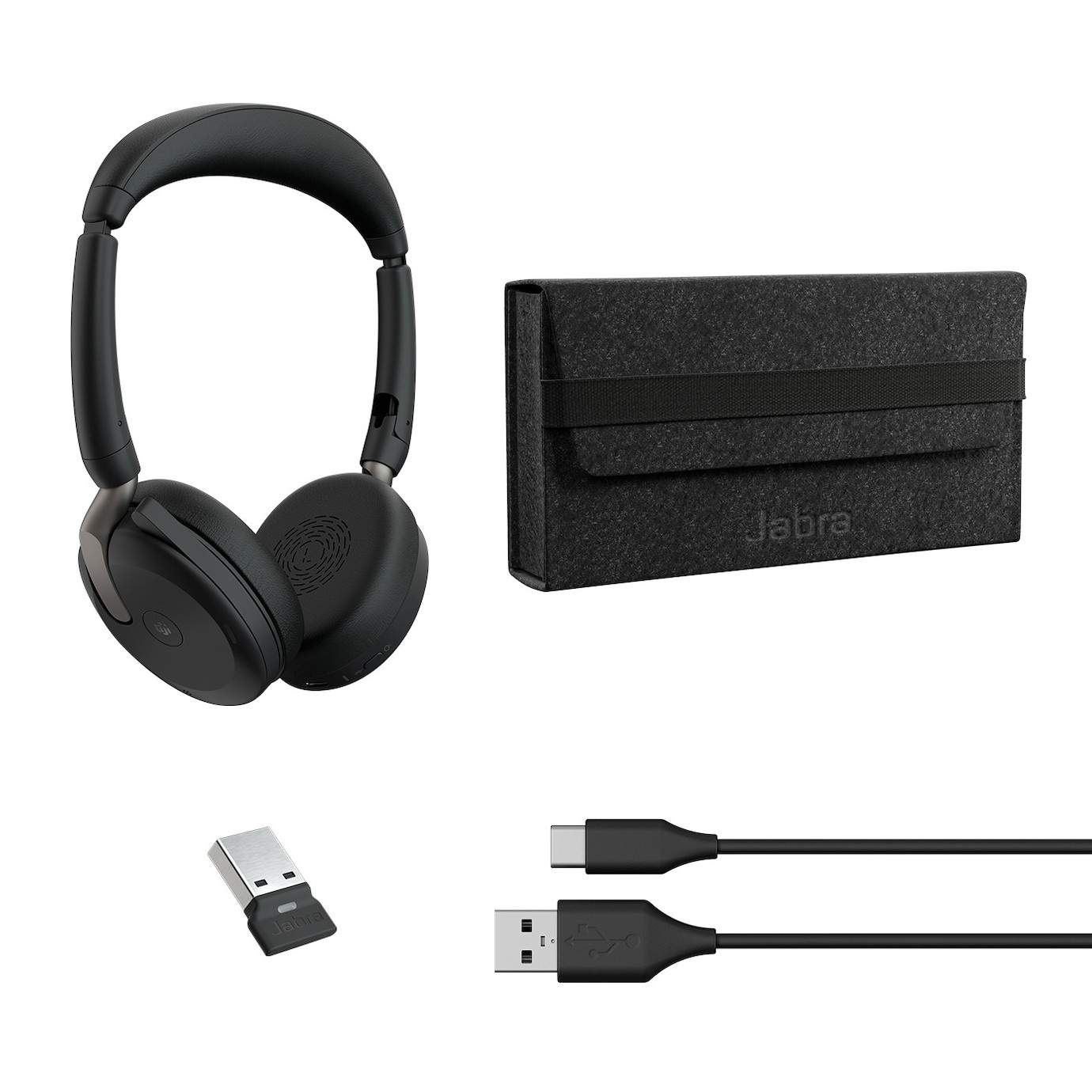 Vorschau: Jabra Evolve2 65 Flex Link380a UC Stereo – schnurloses Stereo Headset mit USB-A - zertifiziert für