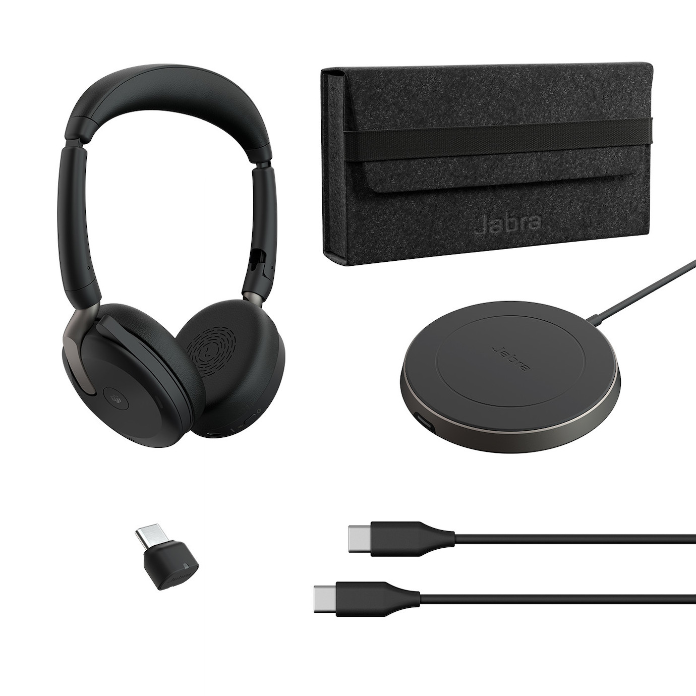 Vorschau: Jabra Evolve2 65 Flex Link380c MSStereo – schnurloses Stereo Headset mit USB-C - zertifiziert für M