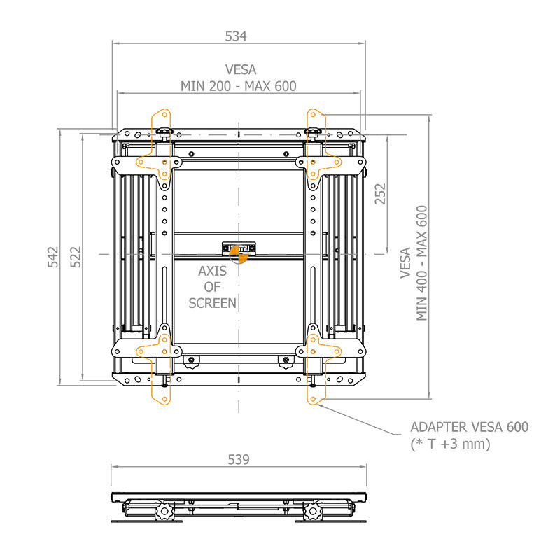 Vorschau: Hagor VWH-1 Slim Videowall-Halterung - 42"-55", 400x400, 35kg