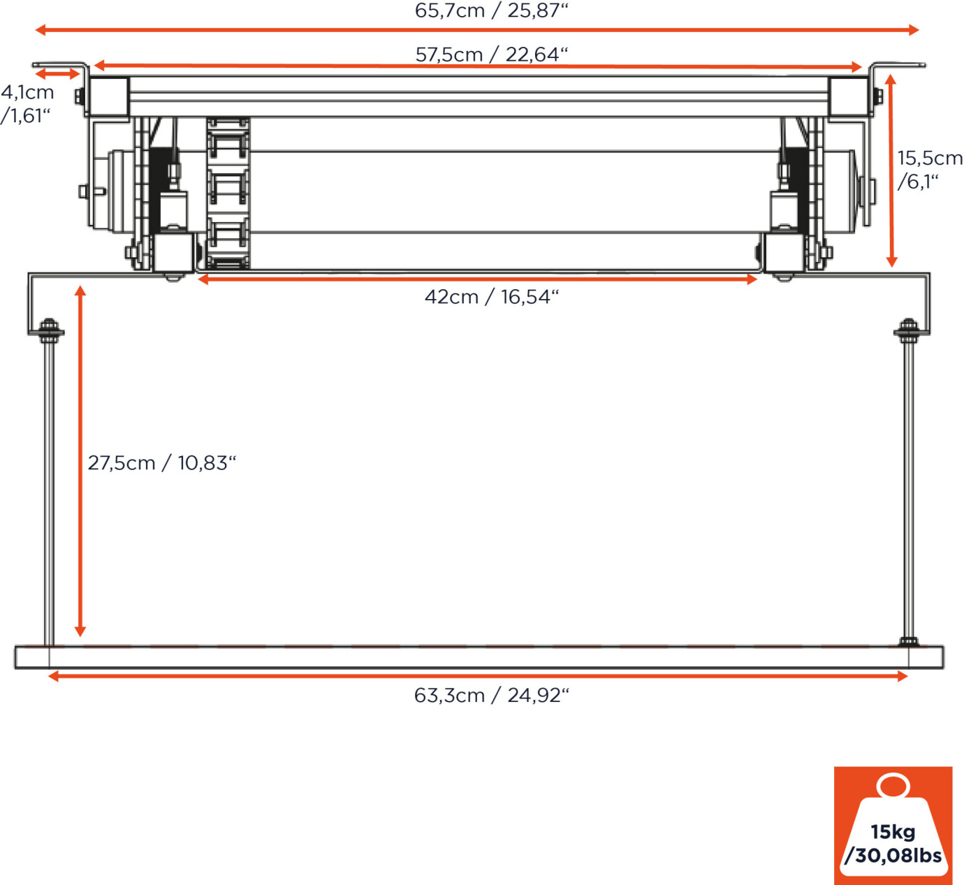 Vorschau: celexon Beamer Deckenlift PL2000 - max. ausfahrbar bis 196 cm - 15kg Traglast - Demo