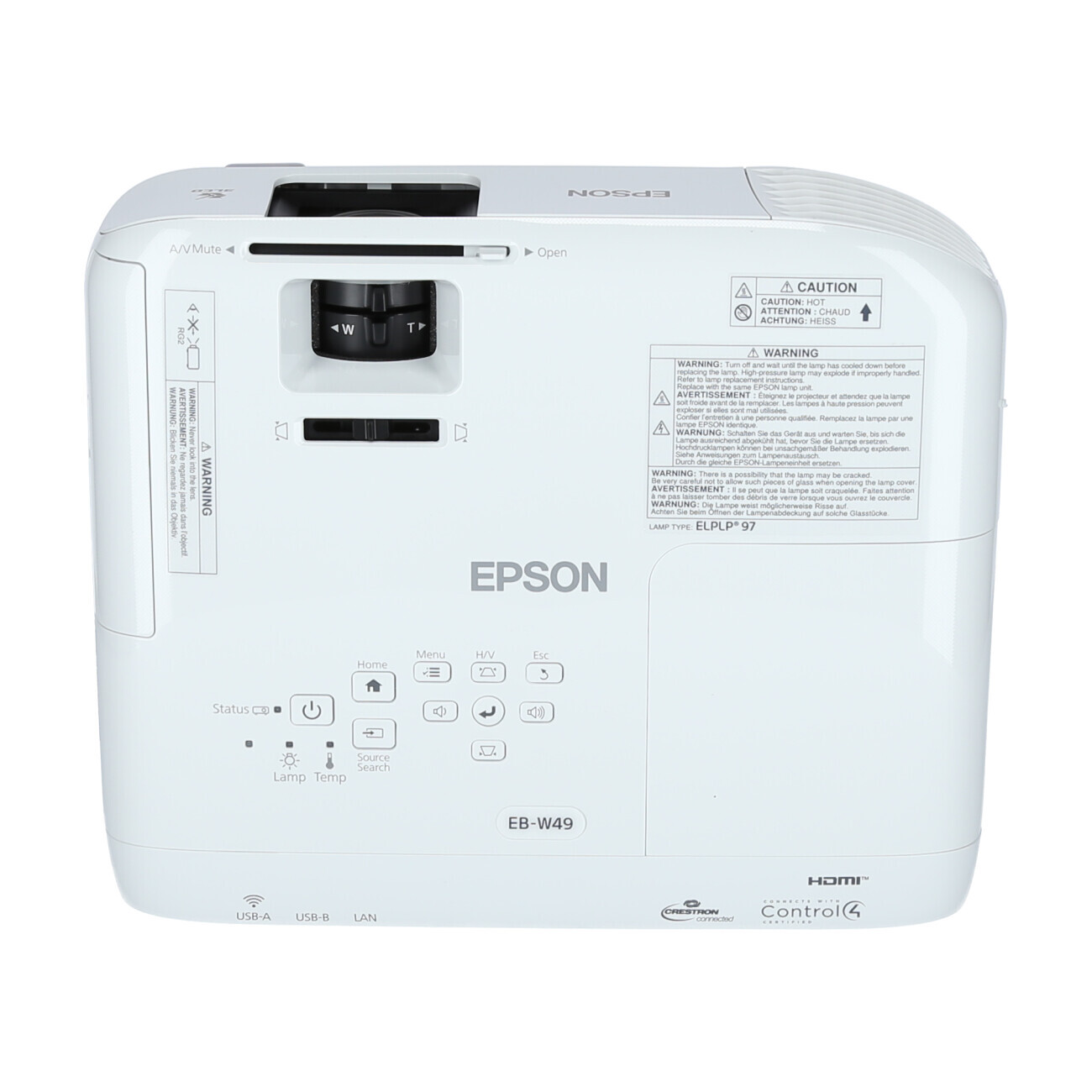 Vorschau: Epson EB-W49 Businessbeamer mit 3800 Lumen und WXGA Auflösung