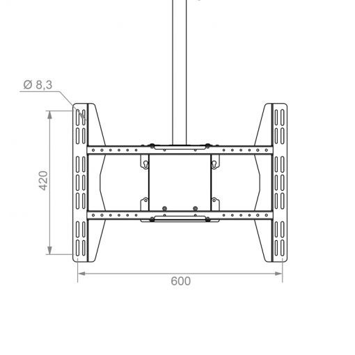 Vorschau: Hagor PLD Large Single Deckenhalterung 49 - 65“ | 124 - 165 cm Bildschirmdiagonale, VESA max.600x600