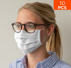 Vorschau: celexon Behelfs- Mund- und Nasenmaske, aktiv antibakteriell, mehrlagig, ÖkoTex100, mit Gummi -10er P