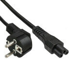 InLine Netzkabel für Notebook, Schutzkontaktstecker gewinkelt auf 3pol Kupplung, schwarz, 2m