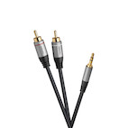 celexon 2x Cinch auf 3,5mm Stereo Klinke Audiokabel 1,0m - Professional Line