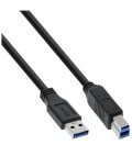 InLine USB 3.0 Kabel, A an B, schwarz, 3m