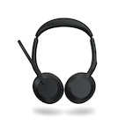 Jabra Evolve2 55 Link380c MS Stereo – schnurloses Stereo Headset mit USB-C zertifiziert für Microsof