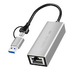 LogiLink USB-a/C auf 2,5G Ethernet Adapter, silber