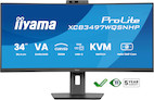 iiyama ProLite XCB3497WQSNPH-B1 34" VA UWQHD Curved Monitor mit integrierter Windows Hello Kamera & 