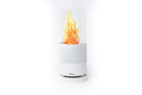 Block The Flame kabelloser Bluetooth-Lautsprecher mit Tischfeuer für gemütliches Ambiente in Weiß