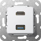 Gira 567803 HDMI USB 3.0 A Kpl. Einsatz Reinweiß