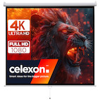 celexon basic line Rolloleinwand 200 x 200cm,Leinwand Format 1:1 , Heimkino Leinwand, Beamerleinwand