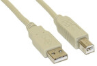 InLine USB 2.0 Kabel, A an B, beige, 3m, bulk