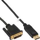 InLine DisplayPort zu DVI Konverter Kabel, schwarz, 5m