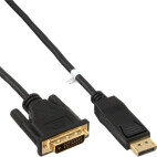 InLine DisplayPort zu DVI Konverter Kabel, schwarz, 2m