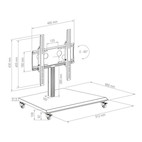 Vorschau: Hagor BrackIT Stand Low Tilt mobiles Standsystem für Vorschaumonitor - 32" - 55" | max. VESA 400x400