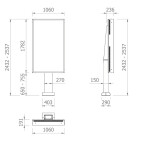 Vorschau: Hagor ScreenOut® OH 75 - Outdoorstele für Samsung OH 75-Serien - Portrait