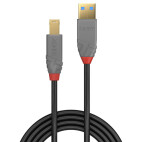 Vorschau: Lindy 5m USB 3.2 Typ A an B Kabel - USB Typ A Stecker an B Stecker, 5GBit/s, Anthra Line
