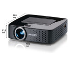 Vorschau: Philips PicoPix PPX3614 Mini Beamer mit 140 ANSI-Lumen und WVGA