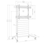 Vorschau: Hagor CON-Line M mobile Medienstele für ein 75-86" Display mit einer Tragkraft von 50 kg