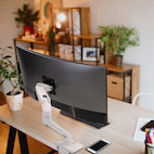 Vorschau: Ergotron HX Monitor Arm, Tischhalterung (weiß) - Demoware