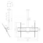 Vorschau: Hagor HA DH 400 - 700 L - Deckenhalterung für Einzeldisplay - 55-75" | max. VESA 800x600 | Länge 400