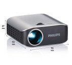 Vorschau: PHILIPS PicoPix 2055 Mini Beamer mit 55 ANSI-Lumen und WVGA Auflösung