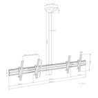 Vorschau: Hagor comPROnents® Menuboard Deckenhalterung für 2 Displays 46-65" Landscape|max. VESA 600x400