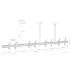 Vorschau: Hagor comPROnents® Menuboard Deckenhalterung für 4 Displays 46-65" Landscape| max. VESA 600x400