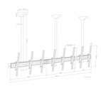 Vorschau: Hagor comPROnents® Menuboard Deckenhalterung für 4 Displays 46-65" Portrait| max. VESA 400x600