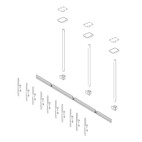 Vorschau: Hagor comPROnents® Menuboard Deckenhalterung für 5 Displays 46-65" Portrait| max. VESA 400x600