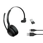 Vorschau: Jabra Evolve2 55 Link380a MS Mono – schnurloses Mono Headset mit USB-A zertifiziert für Microsoft Te