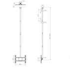 Vorschau: Hagor PLD Large Single Deckenhalterung 49 - 65“ | 124 - 165 cm Bildschirmdiagonale, VESA max.600x600