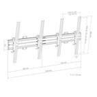 Vorschau: Hagor comPROnents® Menuboard Wandhalterung für 2 Displays 46-65" Portrait|max.VESA 400x600