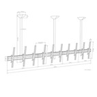 Vorschau: Hagor comPROnents® Menuboard Deckenhalterung für 5 Displays 46-65" Portrait| max. VESA 400x600