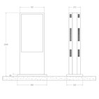 Vorschau: Hagor ScreenOut Pro-OH55 Back-to-Back Outdoorstele für Samsung OH55-Serien