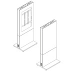 Vorschau: Hagor HP Kiosk 46″ FS Indoorstele zur freien Aufstellung | Einzelhalterung | Portrait-Format | für B