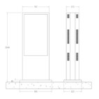 Vorschau: Hagor ScreenOut Pro-LG 55XE4F Back-to-Back Outdoorstele für LG 55XE4F