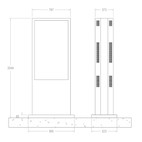 Vorschau: Hagor ScreenOut Pro-LG 55XE4F Back-to-Back Outdoorstele für LG 55XE4F