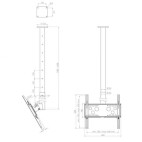 Vorschau: Hagor HA DH 900 - 1600 S - Deckenhalterung für Einzeldisplay - 32-50" | max. VESA 400x400 | Länge 90