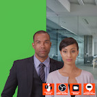 Vorschau: celexon Mobile Chroma Key Green Screen 150 x 180 cm für Zoom-Calls, Tiktok Content & Streaming