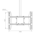 Vorschau: Hagor PLD Large Single Deckenhalterung 49 - 65“ | 124 - 165 cm Bildschirmdiagonale, VESA max.600x600