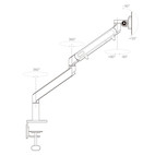 Vorschau: Hagor HA Gasliftarm Medium Single Monitor-Tischhalterung bis 9kg Traglast