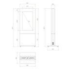 Vorschau: Hagor HP Kiosk 46" FS – B2B Indoorstele für zwei Bildschirme, Back-to-Back | Portrait-Format | Bilds