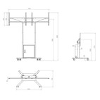 Vorschau: Hagor HP Twin Lift M-DW mobiles, elektro-motorisch höhenverstellbares Liftsystem für zwei Displays n