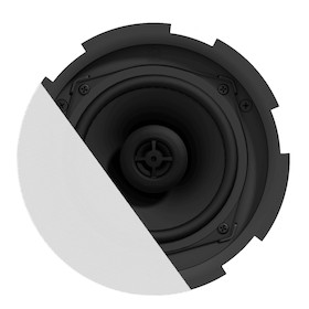 Audac CIRA524/W Einbaulautsprecher, rund, 1x5,25", 1x1", 30W/8Ohm, 100V (24W/12W/6W), weiß